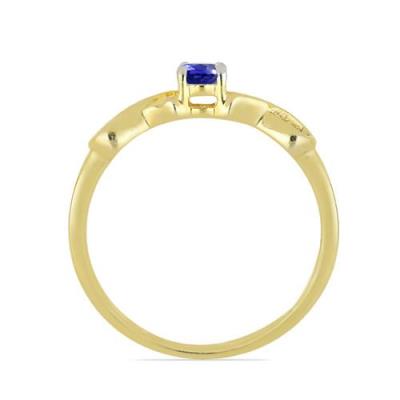 BUY 14K GOLD NATURAL TANZANITE GEMSTONE SINGLE STONE RING